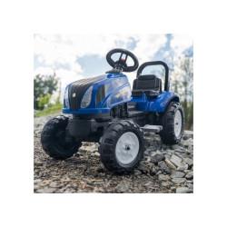 Веломобіль Falk New Holland трактор на педалях з причепом Синій (3080AB)