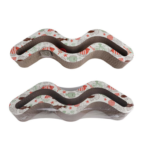 Дряпка (когтеточка) для котов Eastland Волна с кошачьей мятой 49.5х15х7 см (6970115703179) – Eastland