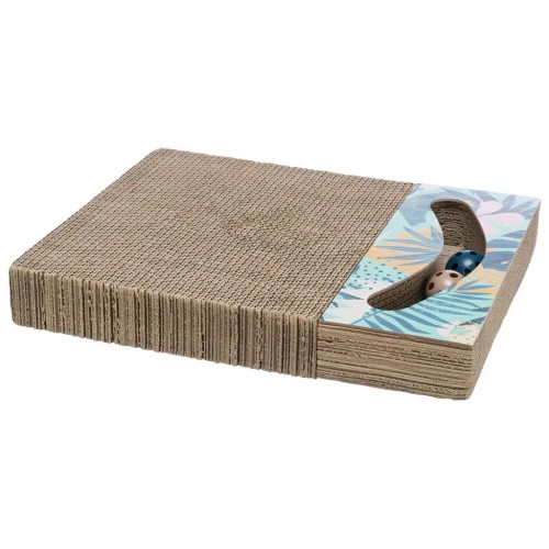 Дряпка (когтеточка) для котов Trixie картонная с мячиками и мятой 38×5×30 см (4011905480060) – Trixie (вид 1)