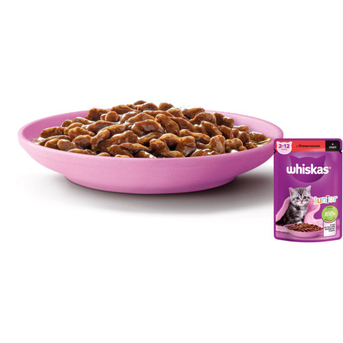 Влажный корм для кошек Whiskas Kitten Говядина в соусе 85 г (5900951301957) – Whiskas (вид 3)