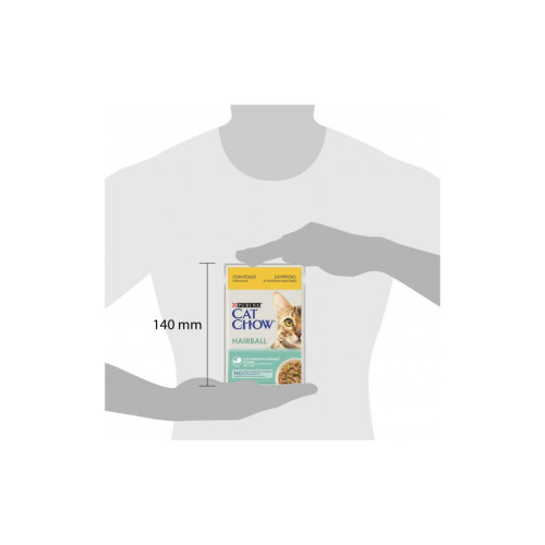 Вологий корм для кішок Purina Cat Chow Hairball з куркою та зеленою квасолею в желе 85г (7613037031393) – Purina Cat Chow (вид 3)