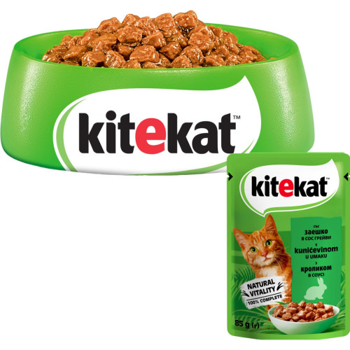 Влажный корм для кошек Kitekat с кроликом в соусе 85 г (5900951307324) – Kitekat (вид 1)