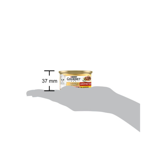 Влажный корм для кошек Purina Gourmet Gold. С лососем и курицей, кусочки в подливке 85г (7613032618674) – Purina Gourmet (вид 3)