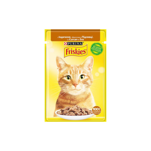 Влажный корм для кошек Purina Friskies кусочки в подливе с индейкой 85 г (7613036965248) – Purina Friskies