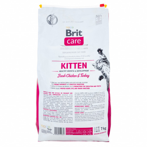 Сухий корм для кішок Brit Care Cat GF Kitten HGrowth and Development 7 кг (8595602540662) – Brit Care (вид 1)