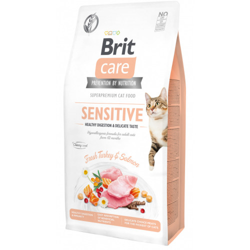 Сухой корм для кошек Brit Care Cat GF Sensitive HDigestion and Delicate Taste 7 кг (8595602540693) – Brit Care