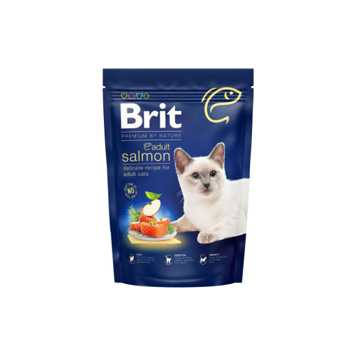 Сухий корм для кішок Brit Premium by Nature Cat Adult Salmon 300 г (8595602552979) – Brit Premium