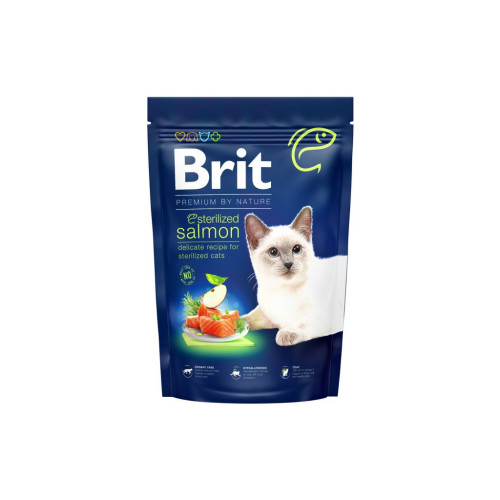Сухий корм для кішок Brit Premium by Nature Cat Sterilized Salmon 300 г (8595602553013) – Brit Premium