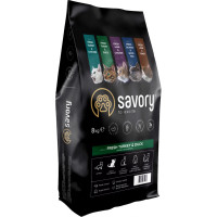 Сухий корм для кішок Savory Adult Cat Gourmand Fresh Turkey and Duck 8 кг (4820232630068)