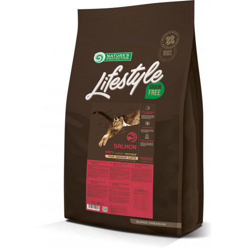 Сухой корм для кошек Nature's Protection Lifestyle Grain Free Salmon Senior Cat 7 кг (NPLS45957) – Nature's Protection