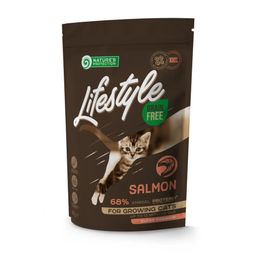 Сухий корм для кішок Nature's Protection Lifestyle Grain Free Salmon Kitten 400 г (NPLS45952) – Nature's Protection
