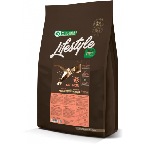 Сухой корм для кошек Nature's Protection Lifestyle Grain Free Salmon Kitten 7 кг (NPLS45954) – Nature's Protection