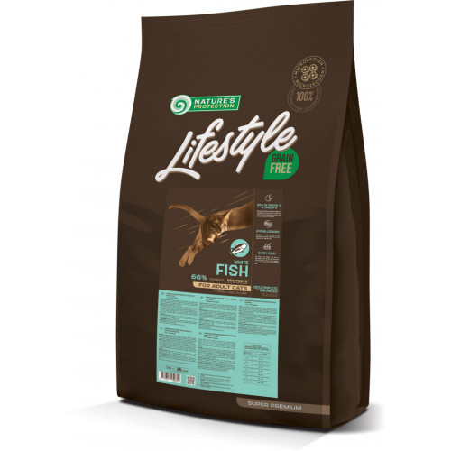 Сухой корм для кошек Nature's Protection Lifestyle Grain Free White Fish Adult Cat 7 кг (NPLS45960) – Nature's Protection