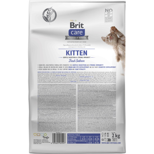 Сухий корм для кішок Brit Care Cat GF Kitten Gentle Digestion Strong Immunity з лососем 2 кг (8595602565047) – Brit Care (вид 1)