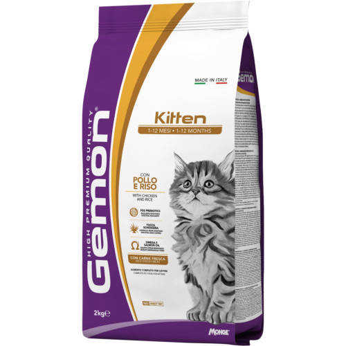 Сухий корм для кішок Gemon Cat Kitten курка з рисом 2 кг (8009470297134) – Gemon