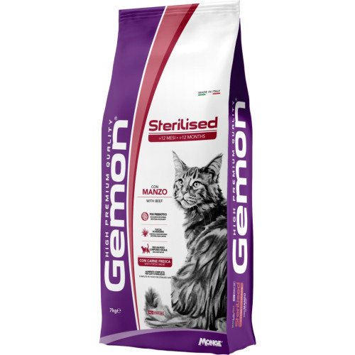Сухой корм для кошек Gemon Cat Sterilised с говядиной 7 кг (8009470297271) – Gemon