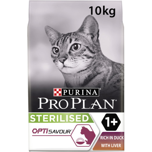 Сухой корм для кошек Purina Pro Plan для стерилизованных/кастрированных с уткой и печенью 10 кг (7613036732727) – Purina Pro Plan
