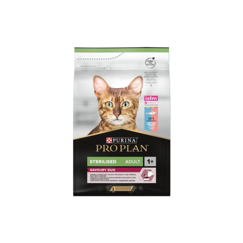 Сухой корм для кошек Purina Pro Plan Sterilised Adult 1+ Savoury Duo После стерилизации С треской и форелью 3 кг (7613036732550) – Purina Pro Plan