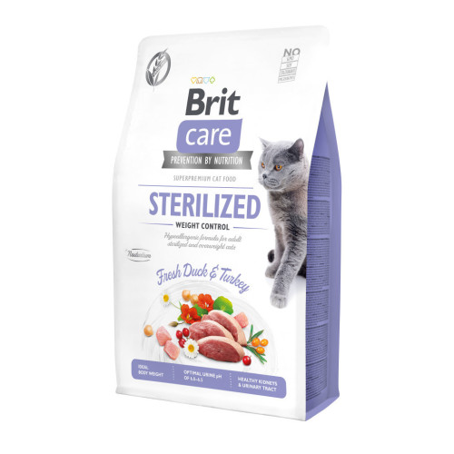 Сухий корм для кішок Brit Care Cat GF Sterilized Weight Control 2 кг (8595602540792) – Brit Care