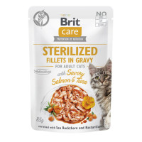 Влажный корм для кошек Brit Care Sterilized Fillets in Gravy Savory Salmon and Tuna (8595602565290)