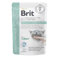 Влажный корм для кошек Brit GF VetDiets Urinary and Stress Relief с индейкой (8595602566723)