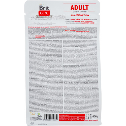 Сухий корм для кішок Brit Care Cat GF Adult Activity Support 400 г (8595602540839) – Brit Care (вид 1)