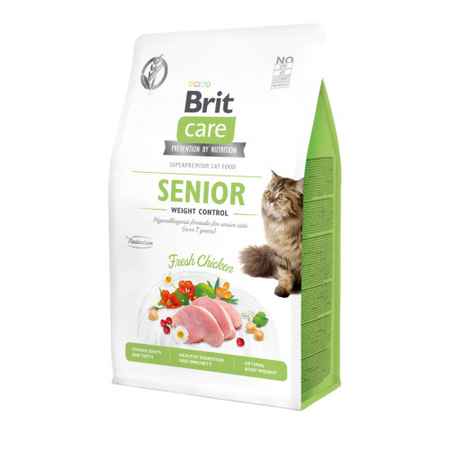 Сухой корм для кошек Brit Care Cat GF Senior Weight Control 400 г (8595602540952) – Brit Care