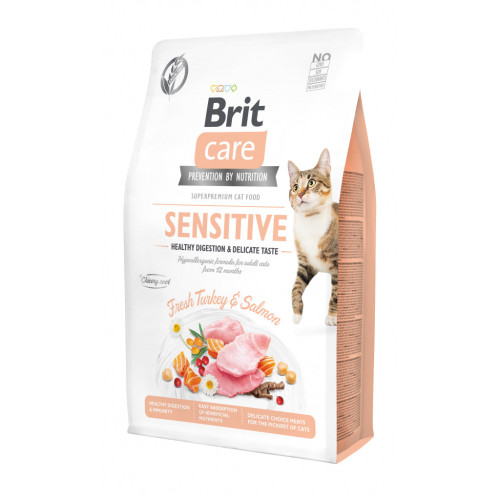 Сухий корм для кішок Brit Care Cat GF Sensitive HDigestion and Delicate Taste 2 кг (8595602540709) – Brit Care