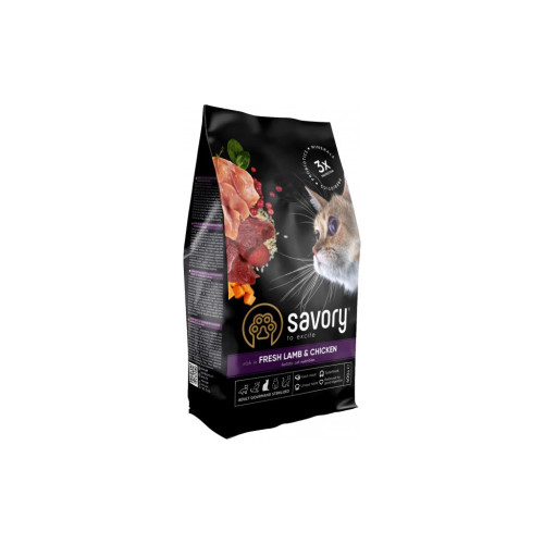 Сухий корм для кішок Savory Adult Cat Steril Fresh Lamb and Chicken 400 г (4820232630105) – Savory