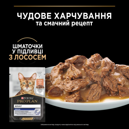 Влажный корм для кошек Purina Pro Plan Adult Indoor Nutrisavour Для кошек, живущих в помещении С лососем 85 г (8445290172990) – Purina Pro Plan (вид 2)