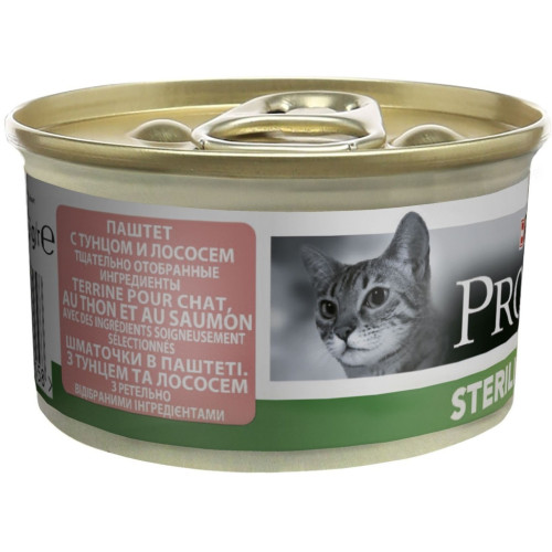 Вологий корм для кішок Purina Pro Plan Sterilised З тунцем та лососем 85 г (8445290173287) – Purina Pro Plan (вид 1)