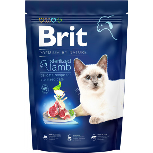 Сухий корм для кішок Brit Premium by Nature Cat Sterilized Lamb 1.5 кг (8595602553167) – Brit Premium