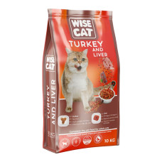 Сухий корм для кішок Wise Cat Turkey and liver 10 кг (4820111141609)