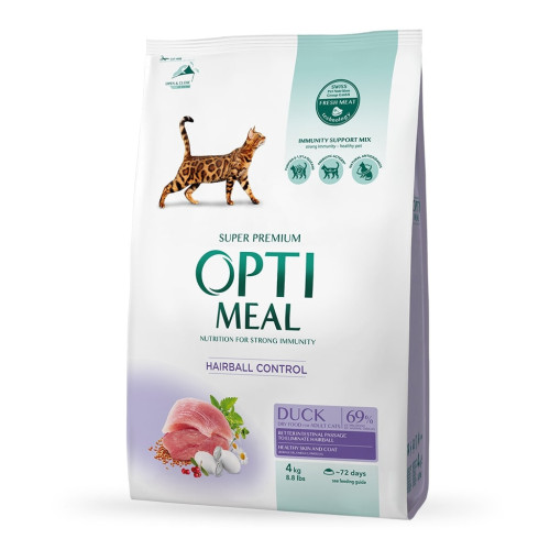 Сухой корм для кошек Optimeal для взрослых со вкусом утки 4 кг (B1840701) – Optimeal
