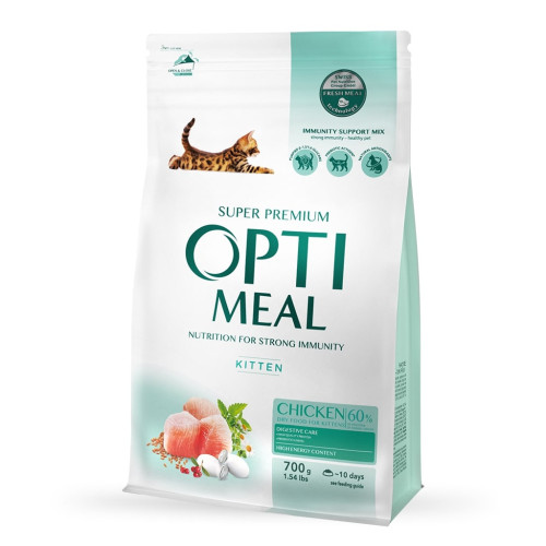 Сухой корм для кошек Optimeal для котят со вкусом курицы 700 г (4820215364706) – Optimeal