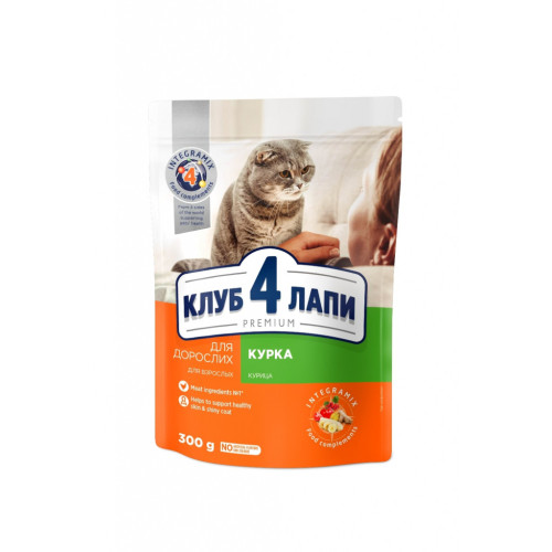 Сухой корм для кошек Club 4 Paws Премиум. Со вкусом курицы 300 г (4820083909795) – Club 4 Paws