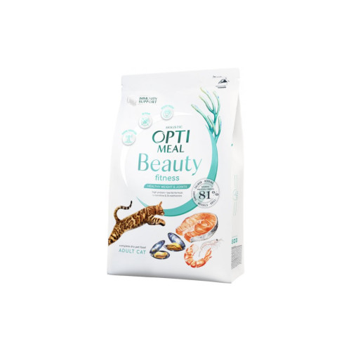 Сухой корм для кошек Optimeal Beauty Fitness беззерновой на основе морепродуктов 4 кг (4820215366045) – Optimeal