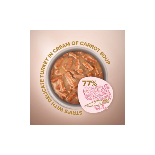 Вологий корм для кішок Club 4 Paws Selection Плюс Смужки з індичкою в крем супі з моркви 85 г (4820215368070) – Club 4 Paws (вид 1)