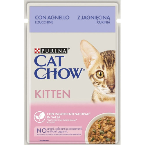 Влажный корм для кошек Purina Cat Chow С Ягненком и Цуккини в желе 85 г (8445290426536) – Purina Cat Chow