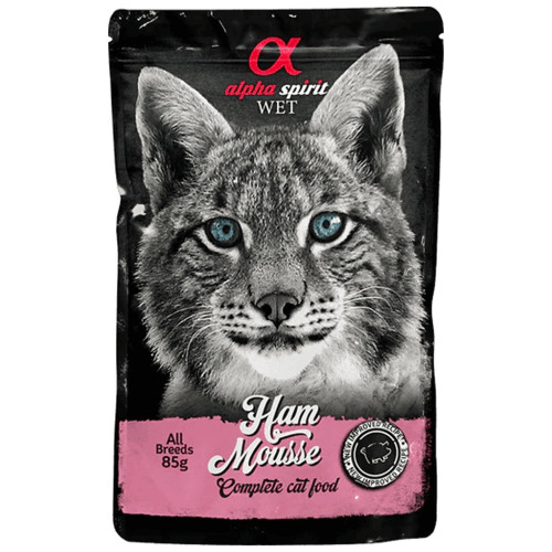 Вологий корм для кішок Alpha Spirit старше 1 року з шинкою 85 г (8436586311582) – Alpha Spirit