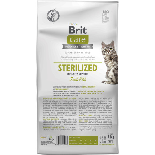 Сухой корм для кошек Brit Care Cat GF Sterilized Immunity Support со свининой 7 кг (8595602565085) – Brit Care (вид 1)