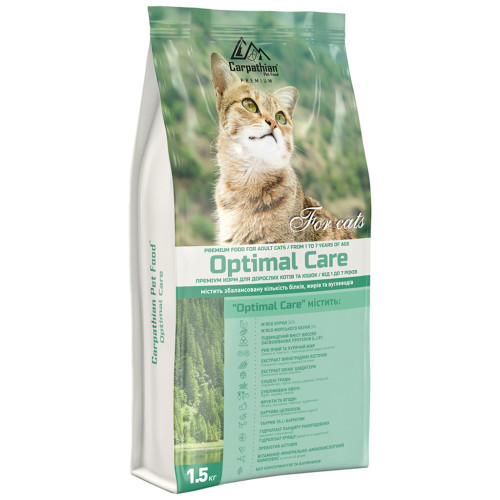 Сухий корм для кішок Carpathian Pet Food Optimal Care 1.5 кг (4820111140961) – Carpathian Pet Food