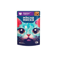 Влажный корм для кошек М'ясна Миска кусочки в соусе с индейкой и печенью 100 г (4820255192383)