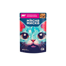 Влажный корм для кошек М'ясна Миска кусочки в соусе с говядиной 100 г (4820255192376)