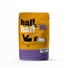 Вологий корм для кішок Half&Half для стерилізованих шматочки з тунцем у соусі 100 г (4820261920888)