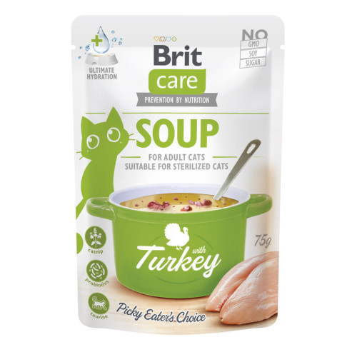 Вологий корм для кішок Brit Care Soup Turkey суп з індичкою 75 г (8595602569199) – Brit Care
