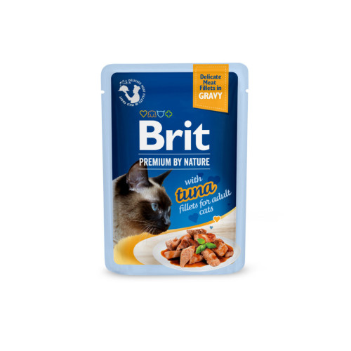 Влажный корм для кошек Brit Premium Delicate Fillets in Gravy Tuna филе в соусе (8595602570577) – Brit Premium