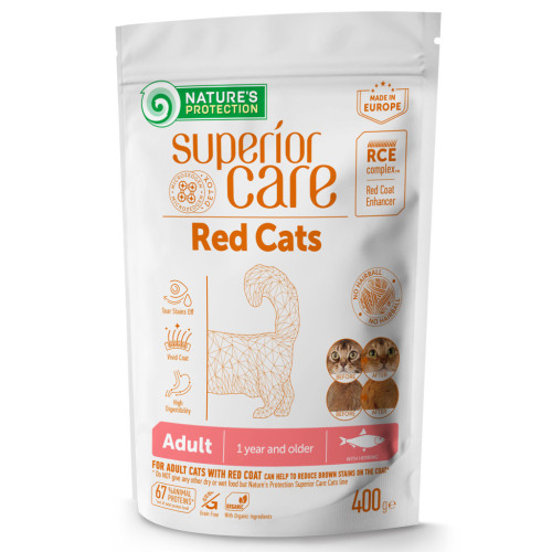 Сухий корм для кішок Nature's Protection Superior Care Red Cats Grain Free Herring 400 г (NPSC47781) – Nature's Protection
