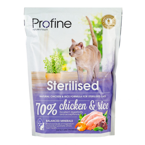 Сухий корм для кішок Profine Cat Sterilised з куркою і рисом 300 г (8595602517664) – Profine