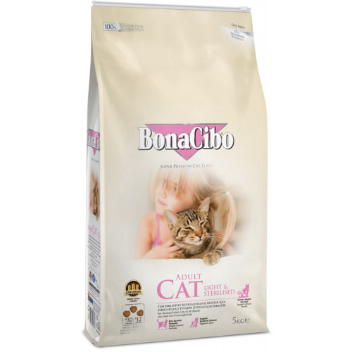 Сухий корм для кішок BonaCibo Adult Cat Light&Sterilized 5 кг (8694686405680) – BonaCibo